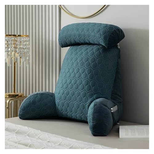 Coussin de lecture grand dossier bleu lavable pour lit et canapé - 6