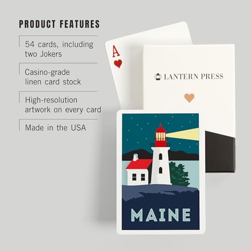 Lantern Press Maine, Faro, 52 Cartas de Póker miniatura 3