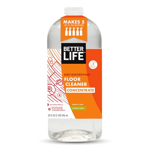 Image of Better Life Floor Cleaner Concentrate- Liquid Multipurpose Cleaner for Wood, Tile, Laminate, Vinyl, Bamboo - Citrus Mint 32oz