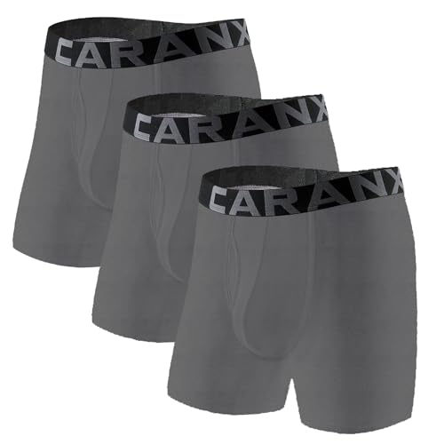 Men's Boxer Brief Breathable Underwear Moisture Wicking Boxer Briefs Built-in with 3D Pouch Underwear Trunks