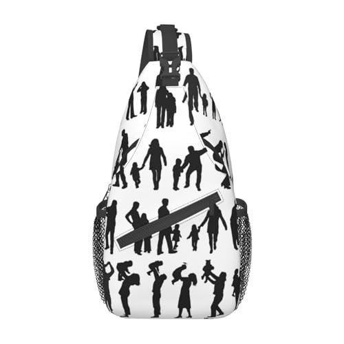 Sac à bandoulière silhouette de famille noir et léger pour homme