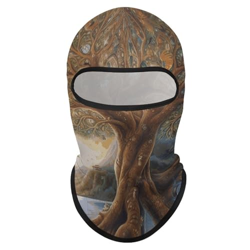 Balaclava para hombre, máscara para esquí y ciclismo, cubreboca de invierno con diseño Árbol de la Vida miniatura 1