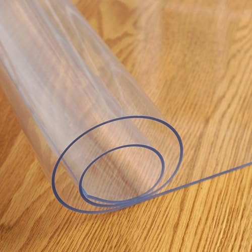 Nappe transparente 2.0mm d'épaisseur en vinyle robuste pour table de 130cm