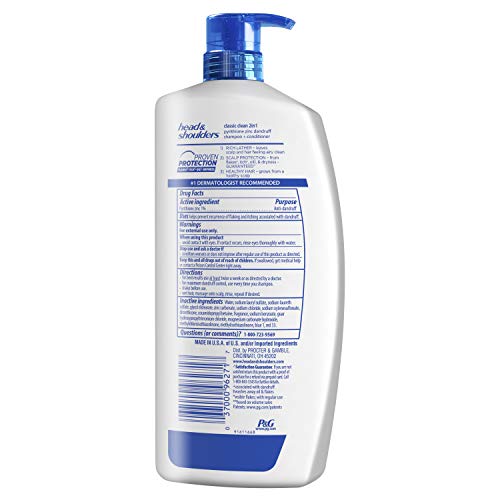 Image of Head & Shoulders Classic Clean 2-in-1 Anti-Dandruff Shampoo and Conditioner (32.1 Fl Oz) Pack of 4