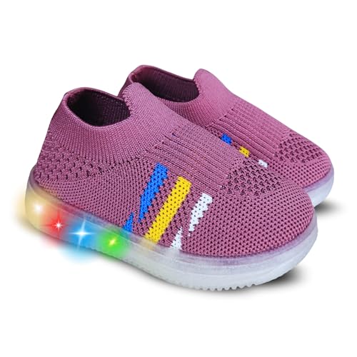 Image of inchJugnu inch LED Light-Up Baby Shoes (0-5 Years) | Soft Sole Comfort for Tiny Feet, Breathable Knit, Easy Slip-On | Magical Glowing Shoes for Happy Kids.