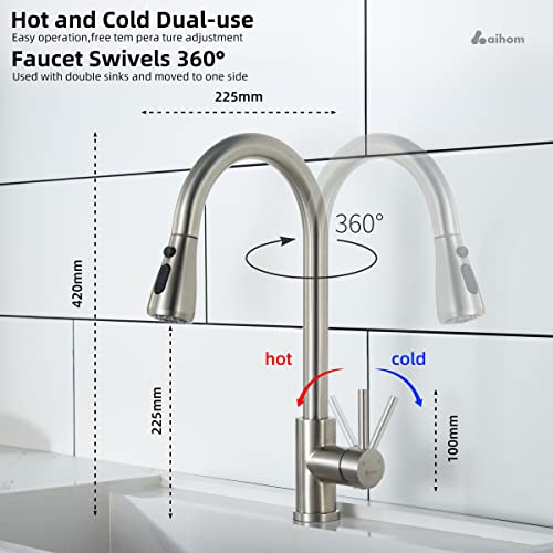 AiHom-Grifo-Cocina-Extraible-Grifo-de-Cocina-con-3-ModosGrifo-para-Fregadero-de-Acero-Inoxidable-360-GiratorioGrifo-Cocina-Fregadero-Monomando-Sin-Plomo-con-aireador-ABSAhorro-de-Agua AiHom-Grifo-Cocina-Extraible-Grifo-de-Cocina-con-3-ModosGrifo-para-Fregadero-de-Acero-Inoxidable-360-GiratorioGrifo-Cocina-Fregadero-Monomando-Sin-Plomo-con-aireador-ABSAhorro-de-Agua