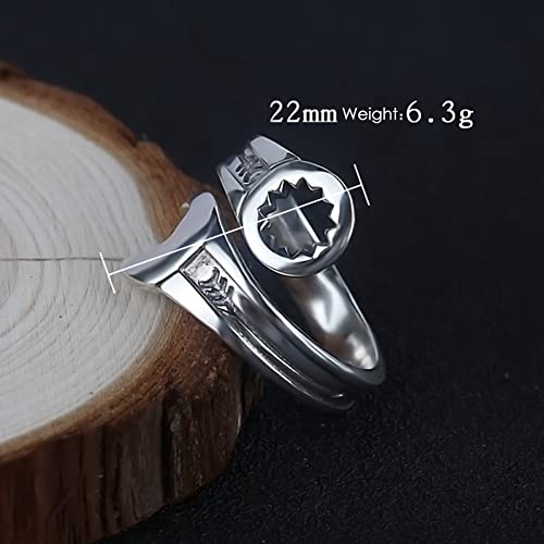 Open Wrench Tool Ring for Men and Women - Adjustable Biker Spanner Mechanic Ring - Personalized Christmas Jewelry Gifts3