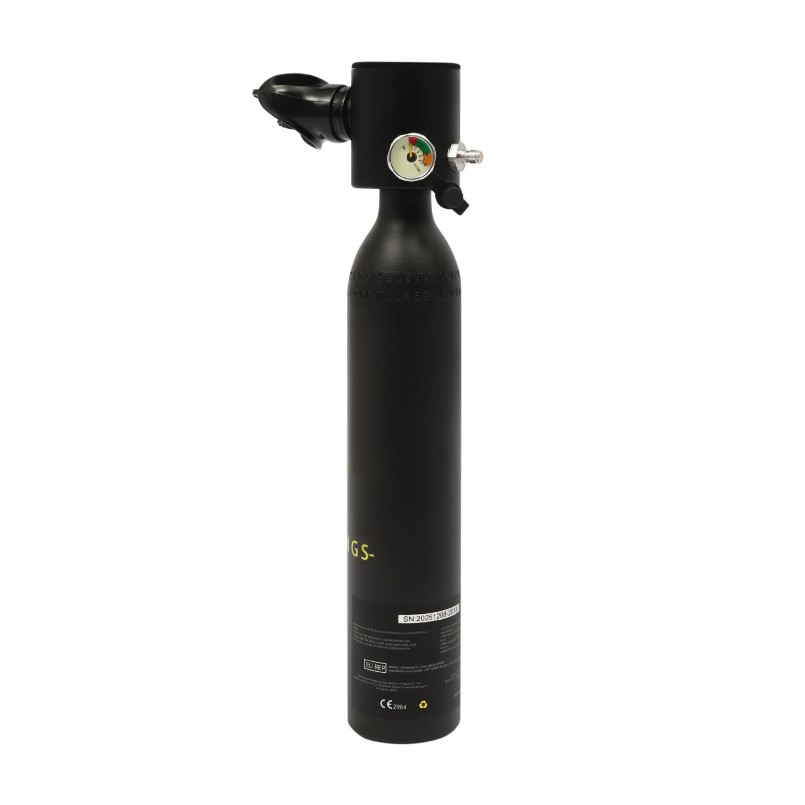 Mini Tauchflasche 0.5L mit Pumpe & Sicherungsleine, tragbar