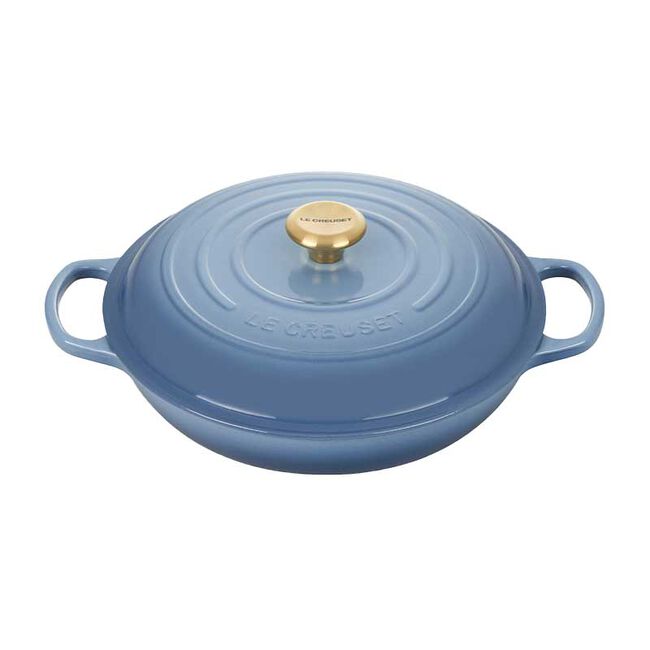 Le Creuset Faitout Signature en Fonte Émaillée, Rond, Ø 30cm, 3.2 L, 5.555 kg, Chambray, 21180304344441