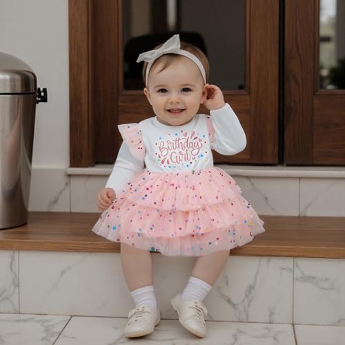 Toddler Baby Girl Birthday Dress Birthday Girl Ruffle Sleeve Sequin Tutu Dresses Little Princess Cake Smash Outfit2