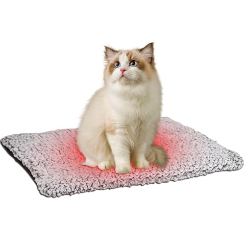 mizikuu Selbstheizende Decke für Hunde & Katzen, 50x40cm Winter Haustiere Heizmatte No Elektrisch Wärmedecke Wärmematte Waschbar Selbstwärmende rutschfest Thermodecke Hundematte Flauschig Warme