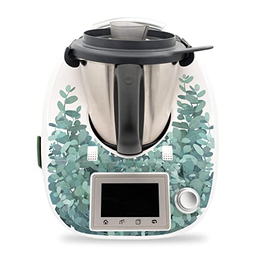 Finest Folia Adesivo decorativo di protezione compatibile con robot da cucina Thermomix TM5, adesivo di design, accessorio da cucina, impermeabile, autoadesivo RX041 (12 eucalipto)