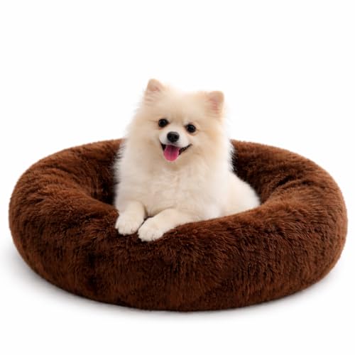 ZEXSAZONE Round Donut Pet Bed for Cats and Puppies Dog Mat Cozy B...