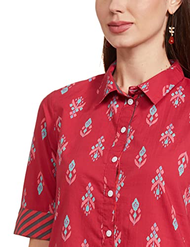 Image of Amazon Brand - Myx Women's Printed Kurta and Pant Set in Cotton (Available in Plus Sizes)