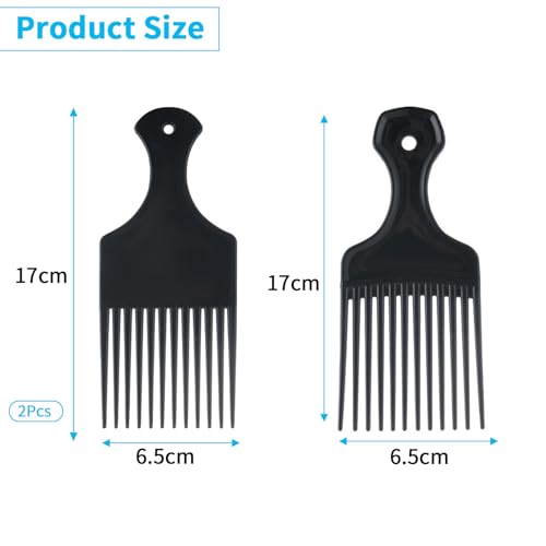 GVSS 3 x Afro Comb, Long Afro Kinky Hair Comb, Wide Flat Tooth Plastic Hair Comb - Image 2