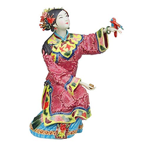Figurine en porcelaine chinoise de luxe, statue céramique artisanale de dame classique
