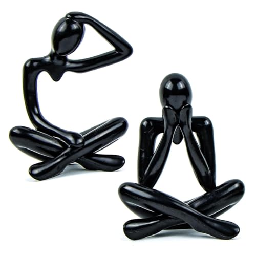 VPOUERY 2 Stück Denker Skulptur aus Kunstharz Abstrakte Kunstfiguren...