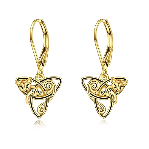 14K Gold Bee/Owl/Hummingbird/Orca/Cat/Butterfly/Cardinal Earrings for Women Earrings Leverback Earrings Jewelry Gifts