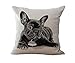 Bella federa per cuscino con stampa bulldog francese, federa in cotone e lino, federa decorativa per divano, molto pratica e popolare attraente e alla moda