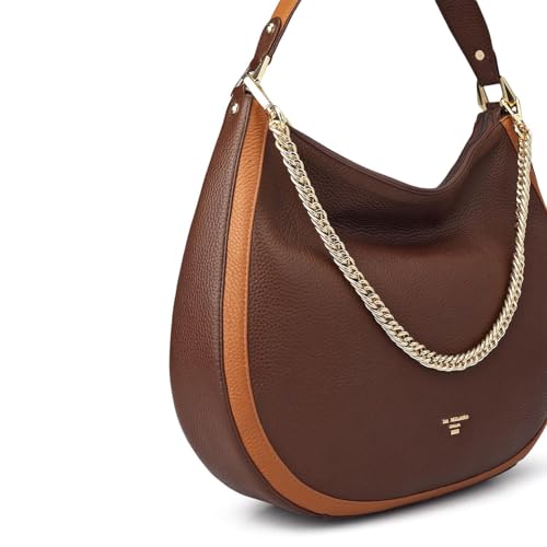 Image of Da Milano Leather Shoulder Bag for Women - Brown (Large) (LB-00317OL)