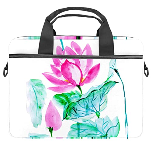 Sacoche ordinateur portable 13,3" aquarelle florale bleue ultra-mince