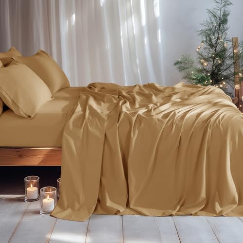 Image of LBRO2M 100% French Pure Linen Sheet Set 6Pcs, 16 inch Deep Pocket King Size