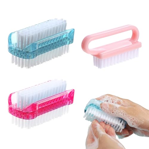 Mlysnd Cepillo Uñas Manos, Cepillo Uñas, 3 Piezas Doble cara Mano Cepillo de Limpiezae Plastico Cepillo de Uñas ideal para Limpieza de Uñas y Limpieza de Palmas
