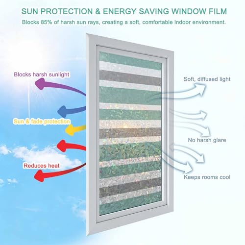 Vinilo para ventana privacidad Rainbow Green 19.6x39.3 pulg miniatura 7