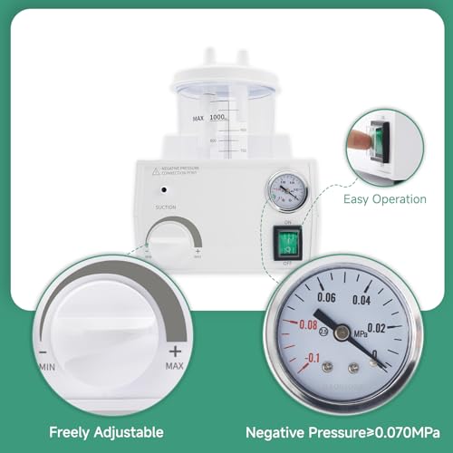 Image of Portable Veterinary Suction Machine for Home Use with 1000ml Capacity, 110V Electric Suction Machine with Adjustable Power, Low Noise