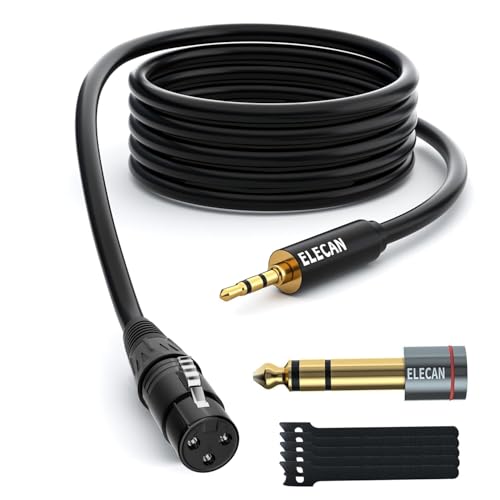 Câble XLR femelle vers 3.5mm TRS Elecan blindé pour casque de mixeur audio