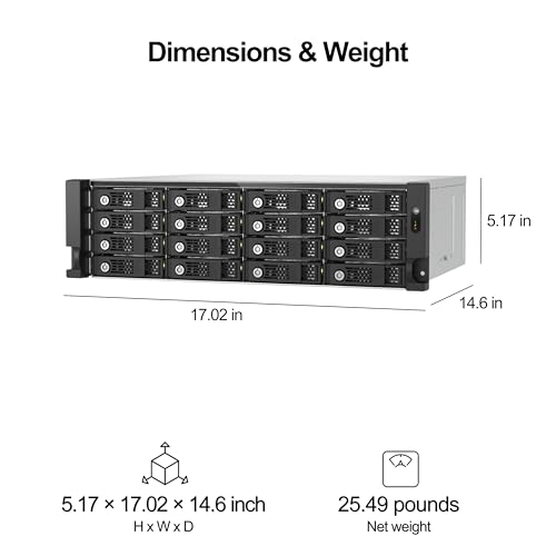 Image of QNAP TL-R1600PES-RP-US 16 Bay 3U Short Depth Rackmount JBOD | PCIe Interface, SATA, Petabyte-Scale Expansion, Diskless