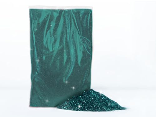 Polvo de purpurina 100g – Calidad cosmética para cuerpo, uñas y decoración (Verde turquesa oscuro)