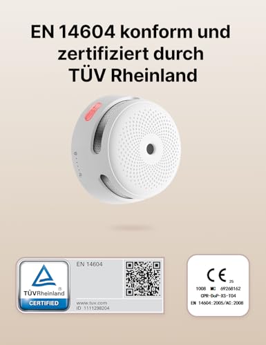 X-Sense Funkvernetzbarer Rauchmelder XS01-WR, Nicht mit Basisstation kompatibel, vernetzter...