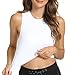 Women's Sports Bras Removable Padded Yoga Athletic Tank Tops Sleeveless Fitness Workout Crop Tops(White,XS)