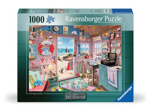 Rompecabezas Ravensburger My Haven No. 7: Mi cabaña playera, 1000 piezas, para adultos miniatura 1