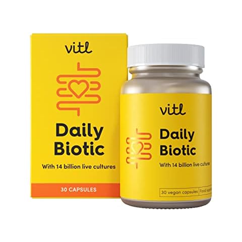 VITL Daily Biotic | Probiotic with a Complex Blend of Friendly Bacteria Designed to Help Restore Balance in The Gut and Aid Digestion | 30 Vegan Capsules Cover