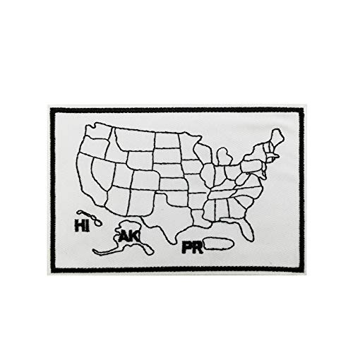 Cute-Patch5" Large States Travel Map Tracker Embroidered Iron On Patch Coloring Poster