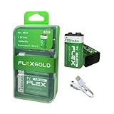 2 Baterias 9v Recarregaveis de Litio via Cabo USB-C com Led indicador de carga 1200mAh de Potência