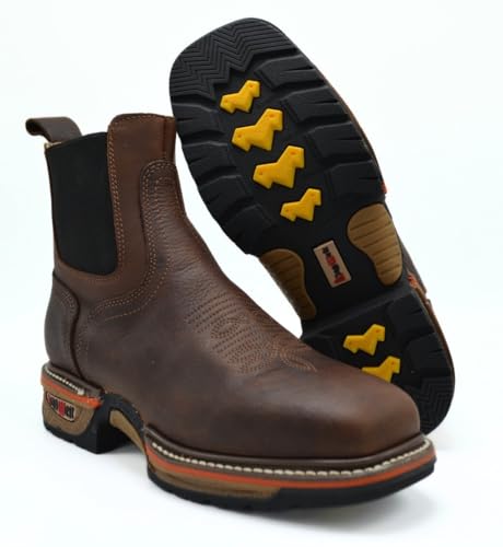 Buffalo Razor 3060 Chelsea Lightweight Work Boot, Slip-On, Soft Toe, Heavy Duty Construction, Square Toe Boots3