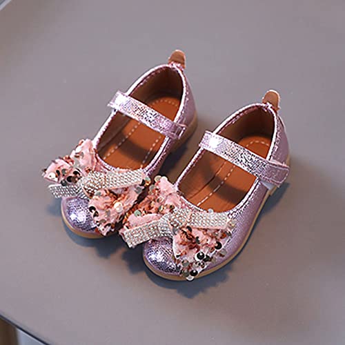 Footwear for Kids Girls Girls Casual Shoes Solid Color Bow Sequins Shiny Flat Lightweight Dress Shoes2
