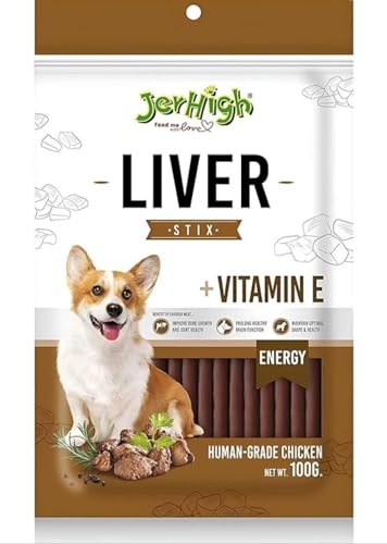 Image of JerHigh Liv Stix Stick Dog Treats for Young Adult, 100 g, Meat Flavor