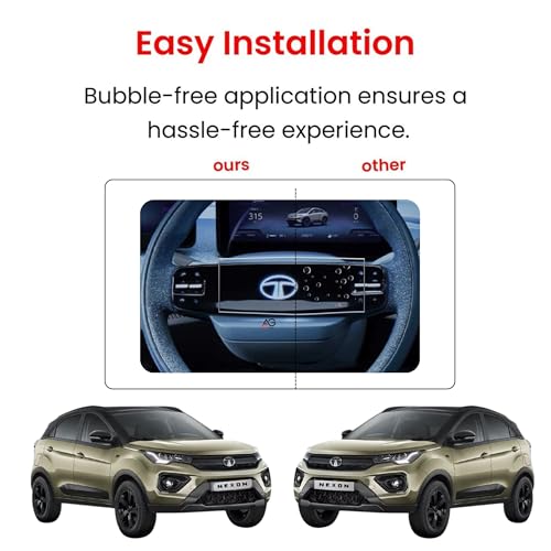 Image of STEERING Screen Guard For TATA NEXON HARRIER SAFARI PUNCH.EV NEXON.EV & CURVV | Anti Scratch | Water Resistant || Car Digital Display Protector Accessories [Not Tempered Glass]