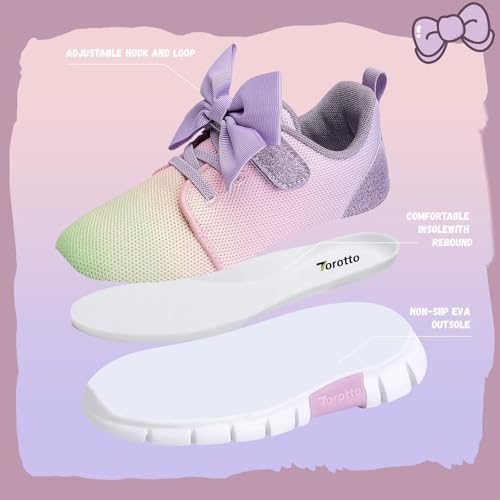 Torotto Girls Sneakers Lightweight Walking Shoes Comfortable Running Tennis Shoes for Toddler Little Kid/Big Kid4