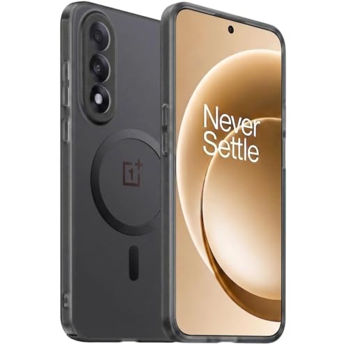 Image of DIZORO Matte Case for Oneplus Nord 5 Compatible with MagSafe, Camera Lens Full Protection, Shockproof Translucent Frosted TPU Soft Phone Cover, Anti-Fingerprint (Black)
