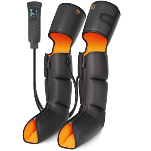 Frcychri Masajeador de Piernas para Relajación de Músculos, masajeador de pies y piernas con Calor, 3 Intensidades 3 Niveles, Masajeador para Mejorar la Circulación Sanguínea Alivia Dark Yellow