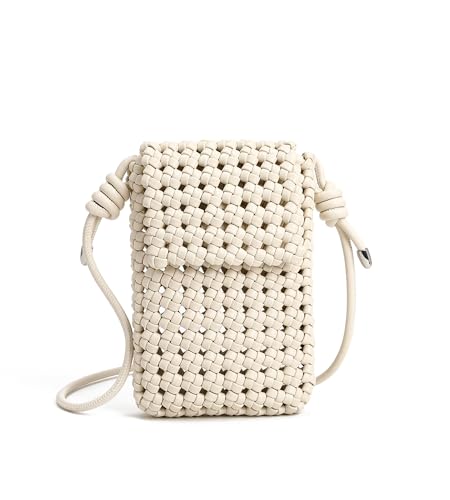 Image of myfriday Mini Quilted Crossbody Purse, Chain Strap Summer Shoulder Bag | Metal ball chain adjuster, snap closure and lightweight phone pouch add cute summer carry for holidays and shopping