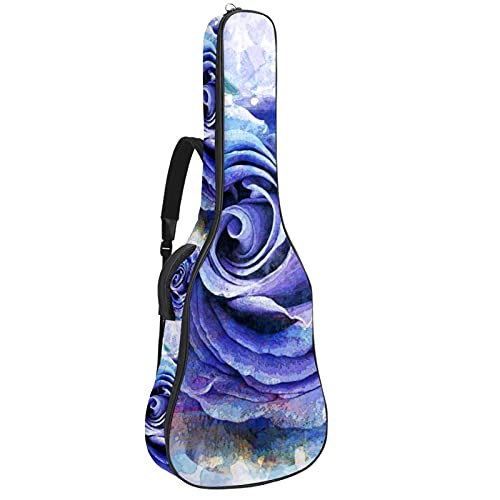 Étui souple pour guitare basse aquarelle rosème avec rembourrage épais et boucle de suspension