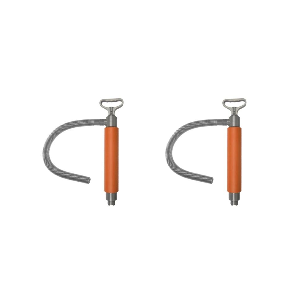 2 Set Kajak Bilgepumpe Manuelle Hand Wasserablaufpumpen mit Schlauch Bootszubehör Orange