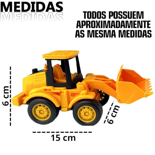 Kit 4 Trator Construção Brinquedo fricção escavadeira pá