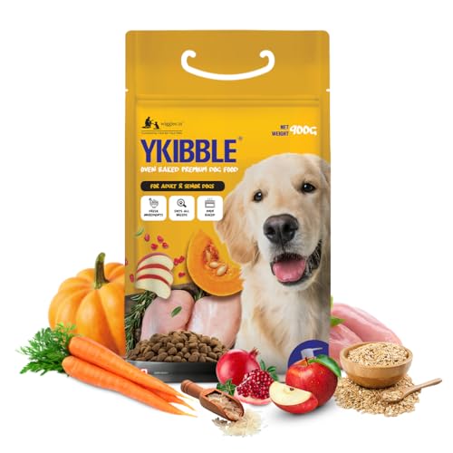 Image of Wiggles Ykibble Dry Dog Food Adult Pet and Senior Dogs (900 gm) | 100% Human-Grade Ingredients | Rich in Nutrients | Oven Baked Nutritionally Balanced Healthy Food for All Breeds